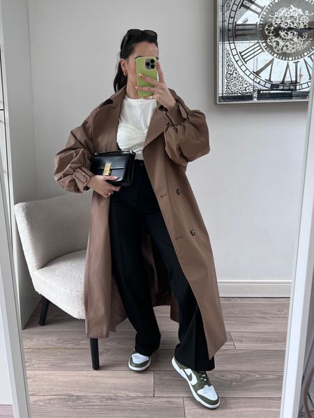 The perfect transitional outfit! I have had this trench since last year and will link it but its out of stock so will link similar options🫶🏼 

#LTKworkwear #LTKunder100 #LTKSeasonal
