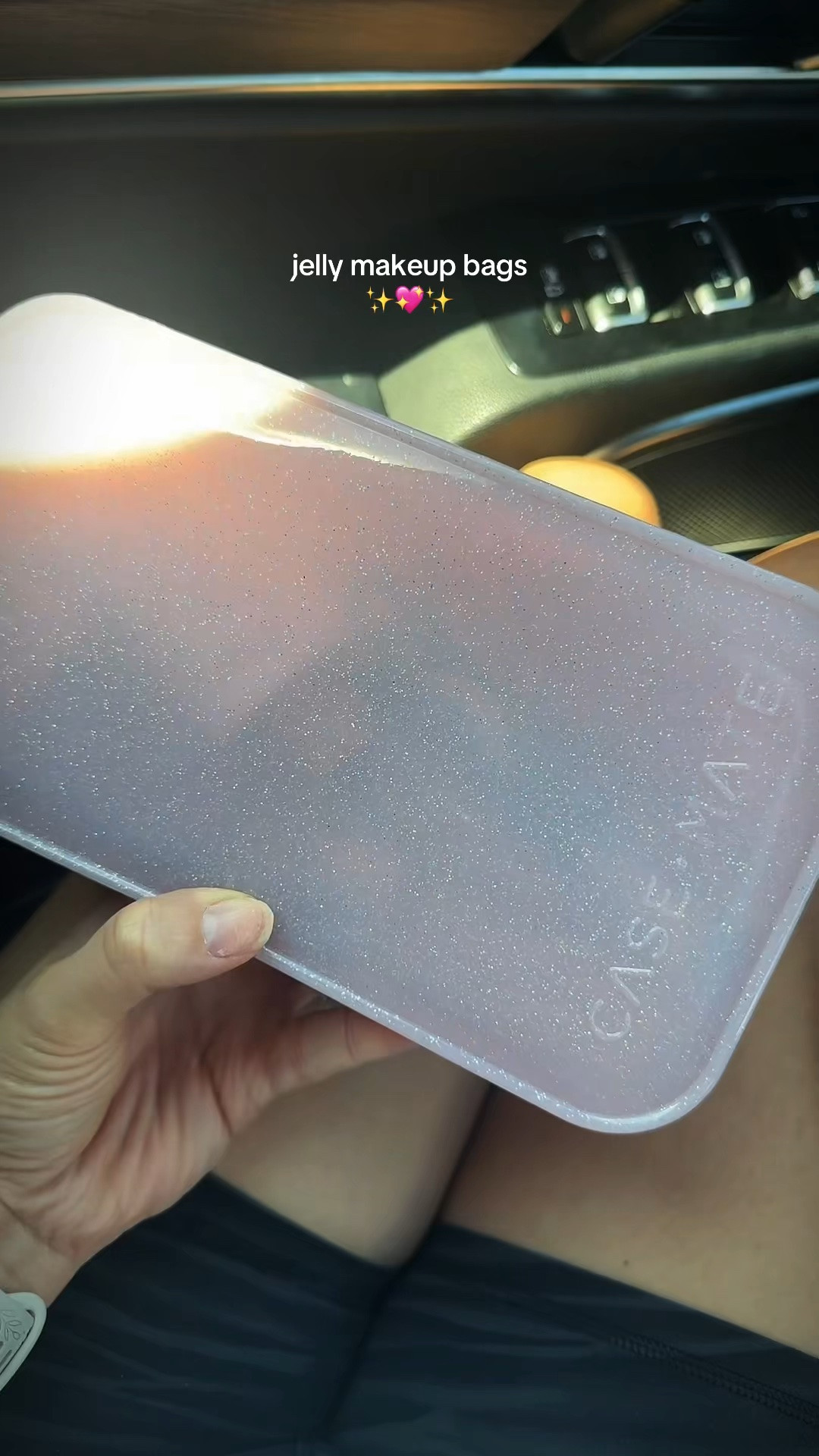 The cutest jelly makeup bags with glitter #casemate #makeupbag