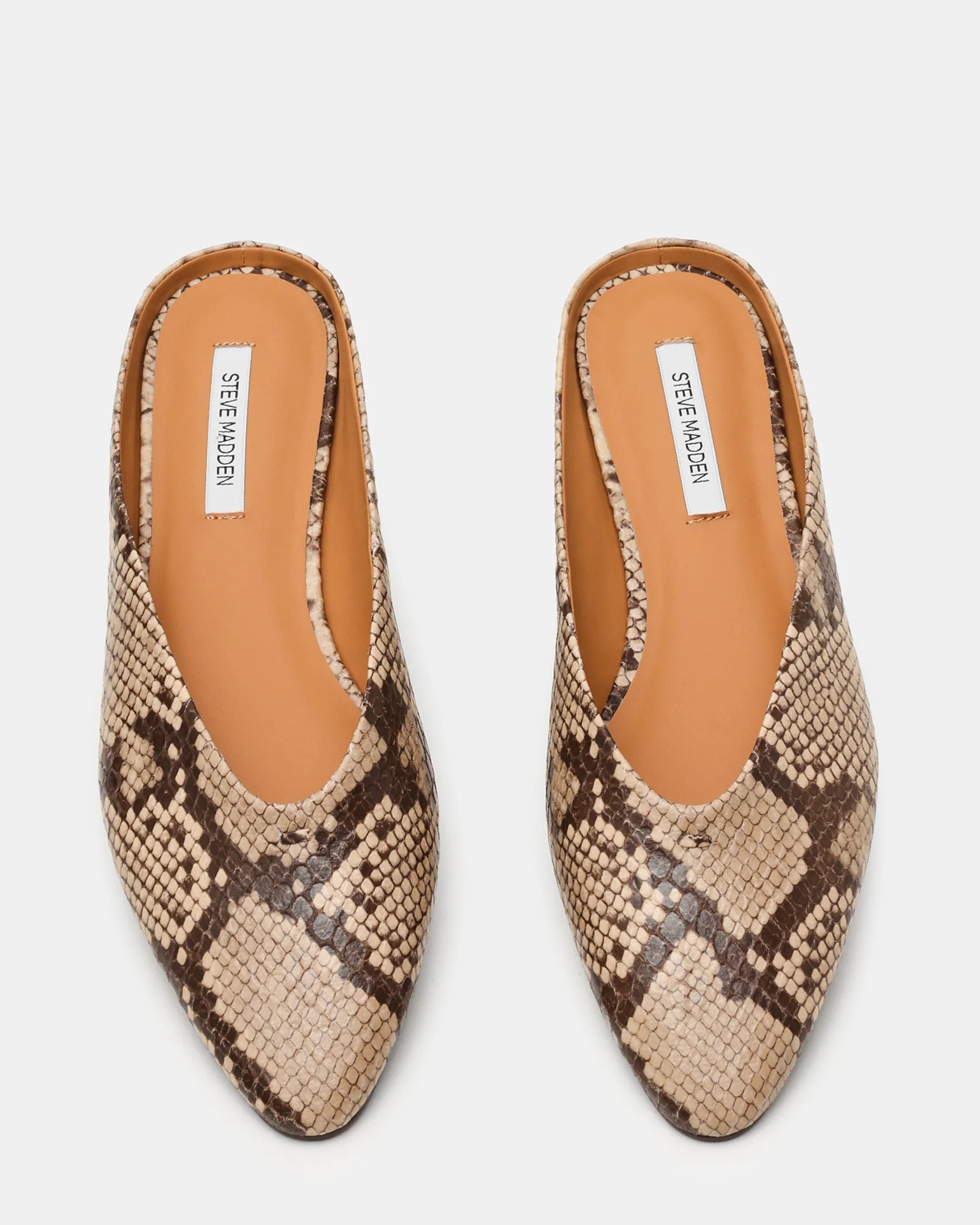 SHERMAN Snake Multi Slip-On Mule Almond-Toe Women's Flat | Steve Madden (US)