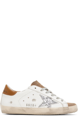 Golden Goose - White & Tan Super-Star Sneakers | SSENSE