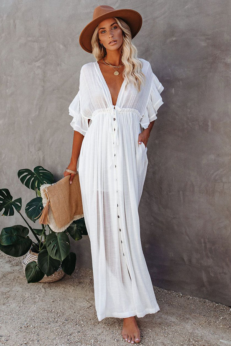 Sawyer Backless Frill A-Shape Cover Up | Cupshe