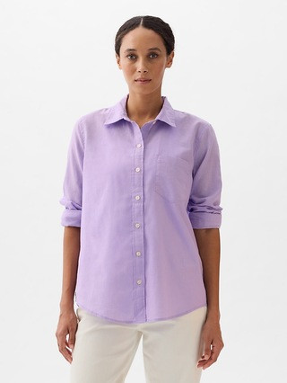 Linen-Blend Easy Shirt | Gap Factory
