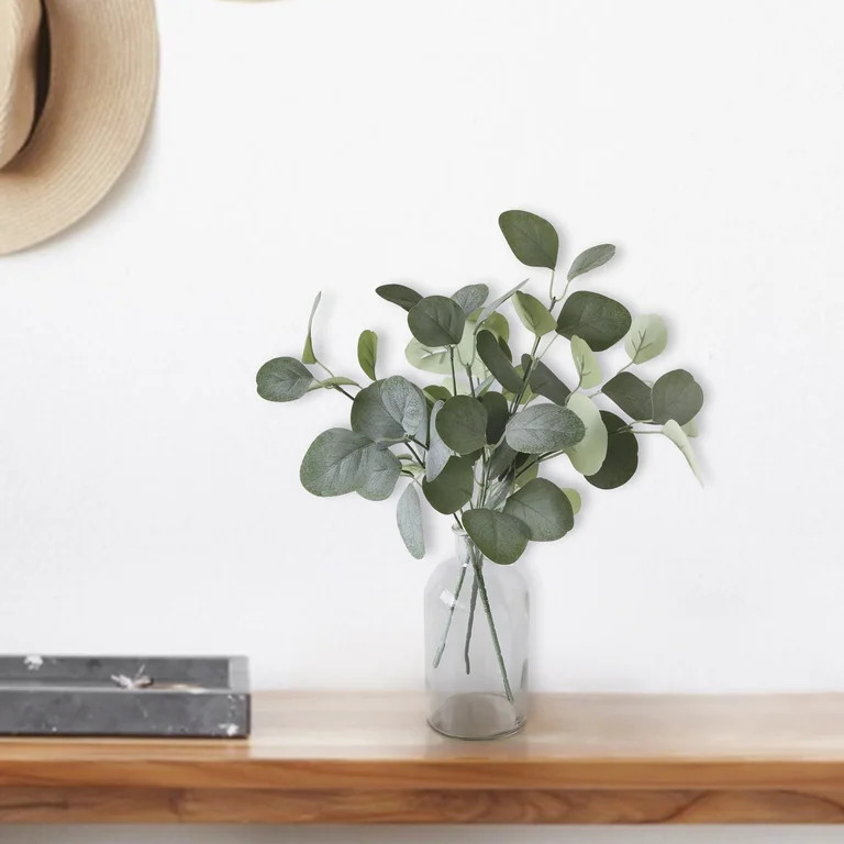 13-inch Artificial Silk Green Silver Dollar Eucalyptus Greenery Pick, for Indoor Use, by Mainstay... | Walmart (US)