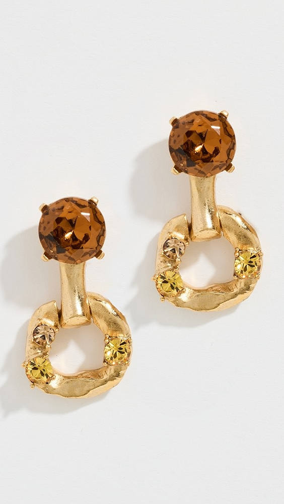 Oscar de la Renta Crystal Metal Chain Earrings | Shopbop | Shopbop