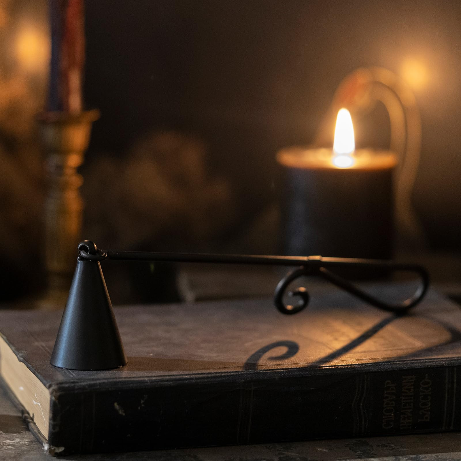 Iron Vintage Black Candle Snuffer, 9.37 Inch Long Handle with 1.57 Inch Bell, Home Decor | Amazon (US)