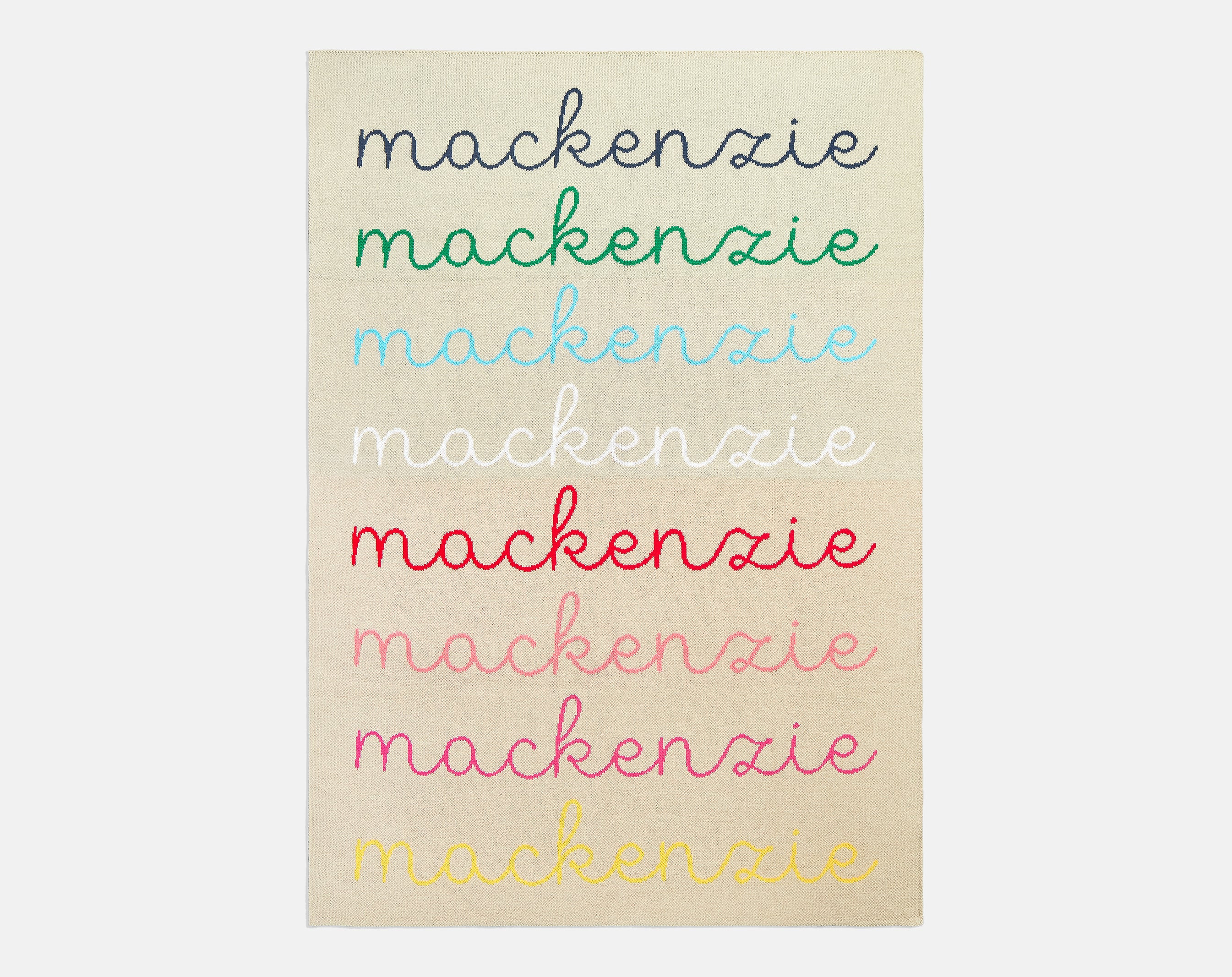 Script Ombre Name Custom Blanket - Beige/Multi | BaubleBar