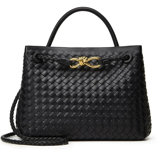 TOHIDAQU Woven Bag for Women Crossbody Handbag: Vegan Leather Small Tote Purse - Bowknot Satchel,... | Walmart (US)