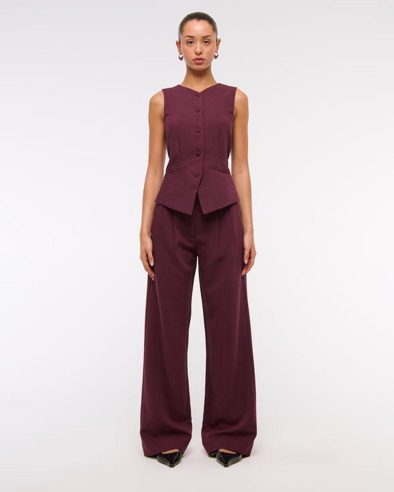 A&F Sloane Low Rise Tailored Wide Leg Pant | Abercrombie & Fitch (UK)