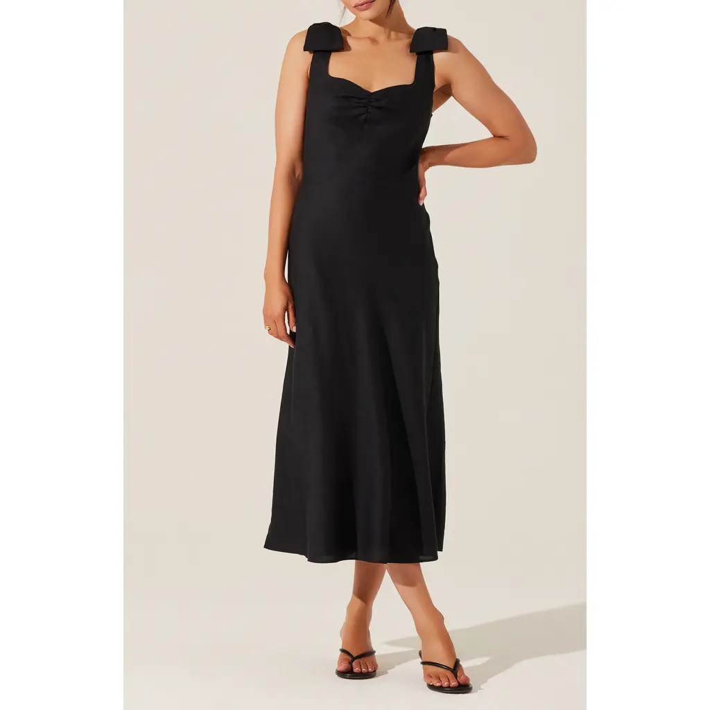 ASTR the Label Kateleya Bow Strap Dress in Black at Nordstrom, Size X-Small | Nordstrom