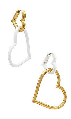 EMMA PILLS Flirt Earrings in White & Gold from Revolve.com | Revolve Clothing (Global)