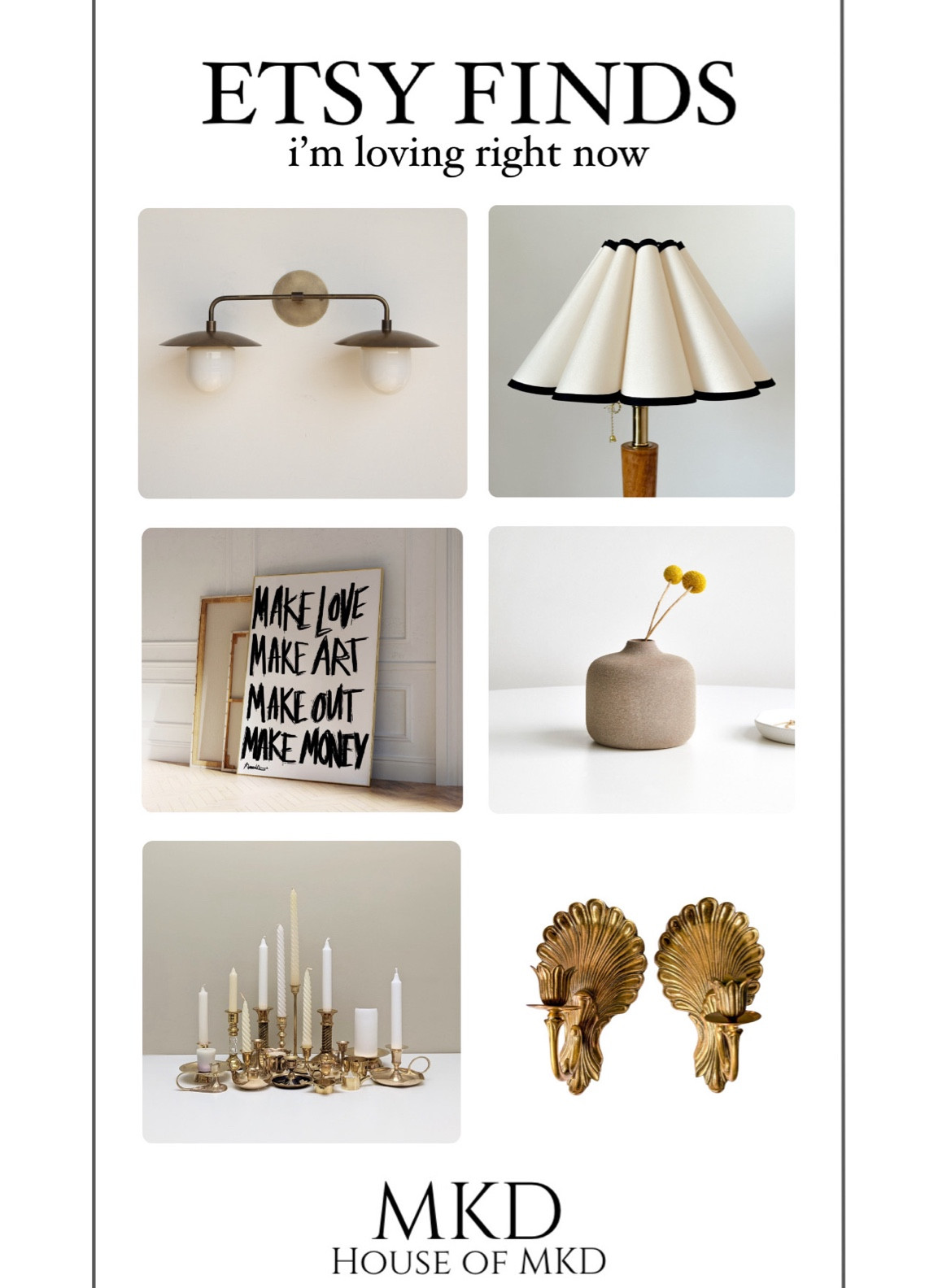 Etsy finds I am loving right now. From lighting to decor to art, Etsy is a place that has it all. 

#LTKFindsUnder50 #LTKHome #LTKFindsUnder100