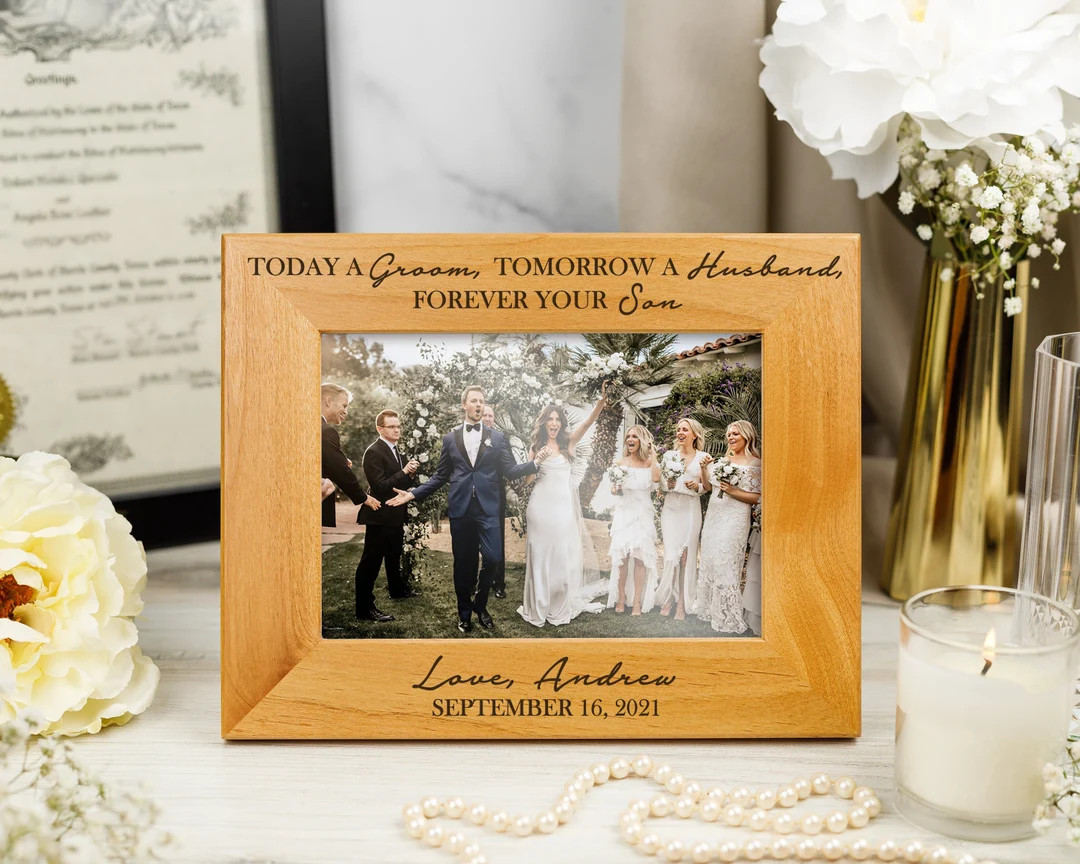 Parents of the Groom Wedding Picture Frame Personalized Today a Groom Tomorrow a Husband Forever ... | Etsy (US)