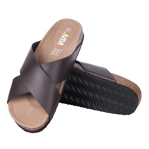 WTW Women's Slide Sandals with Cork Footbed & Cow Suede Insole Adjustable X-Band Straps Secure Fit Open Toe Beach Shoes Lightweight Comfort Summer Sandals | Amazon (US)