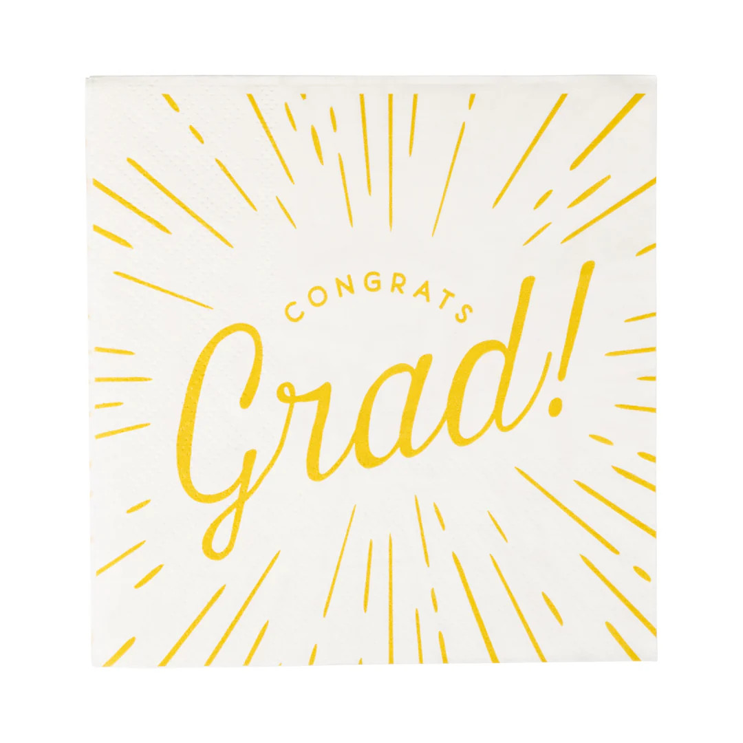Foiled Congrats Grad Cocktail Napkin | My Mind's Eye
