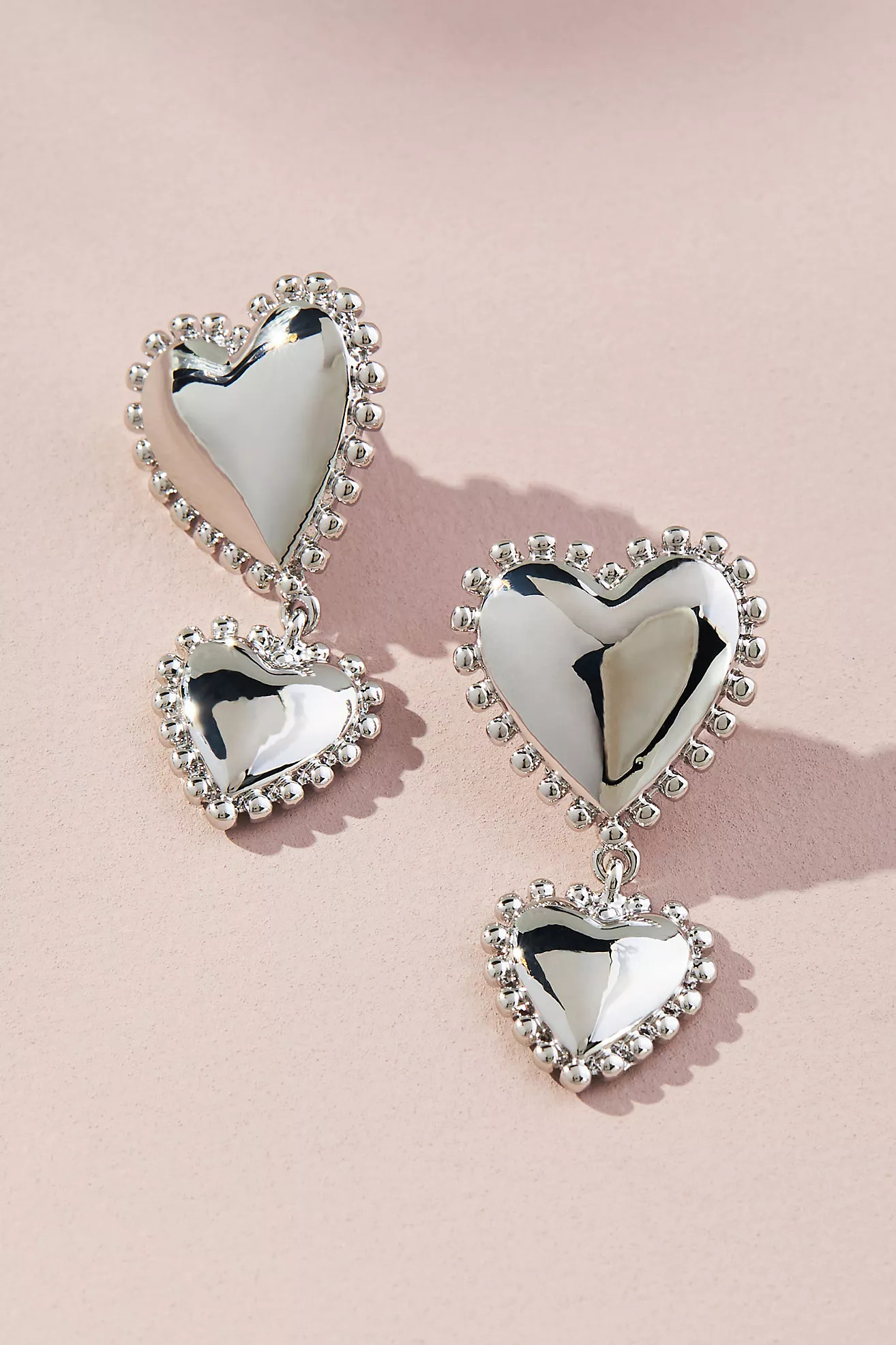 Beaded Trim Heart Drop Earrings | Anthropologie (US)