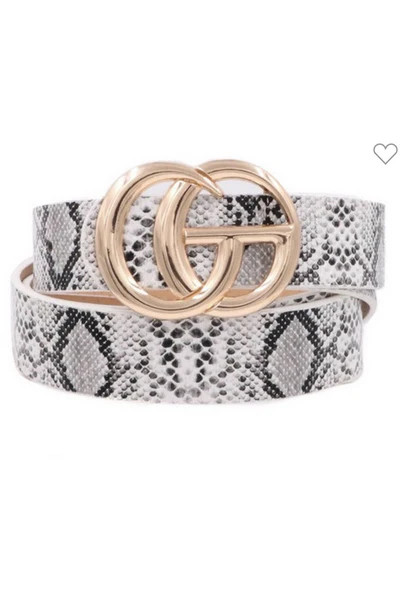 GG belt in White Snake | Indigo Closet 