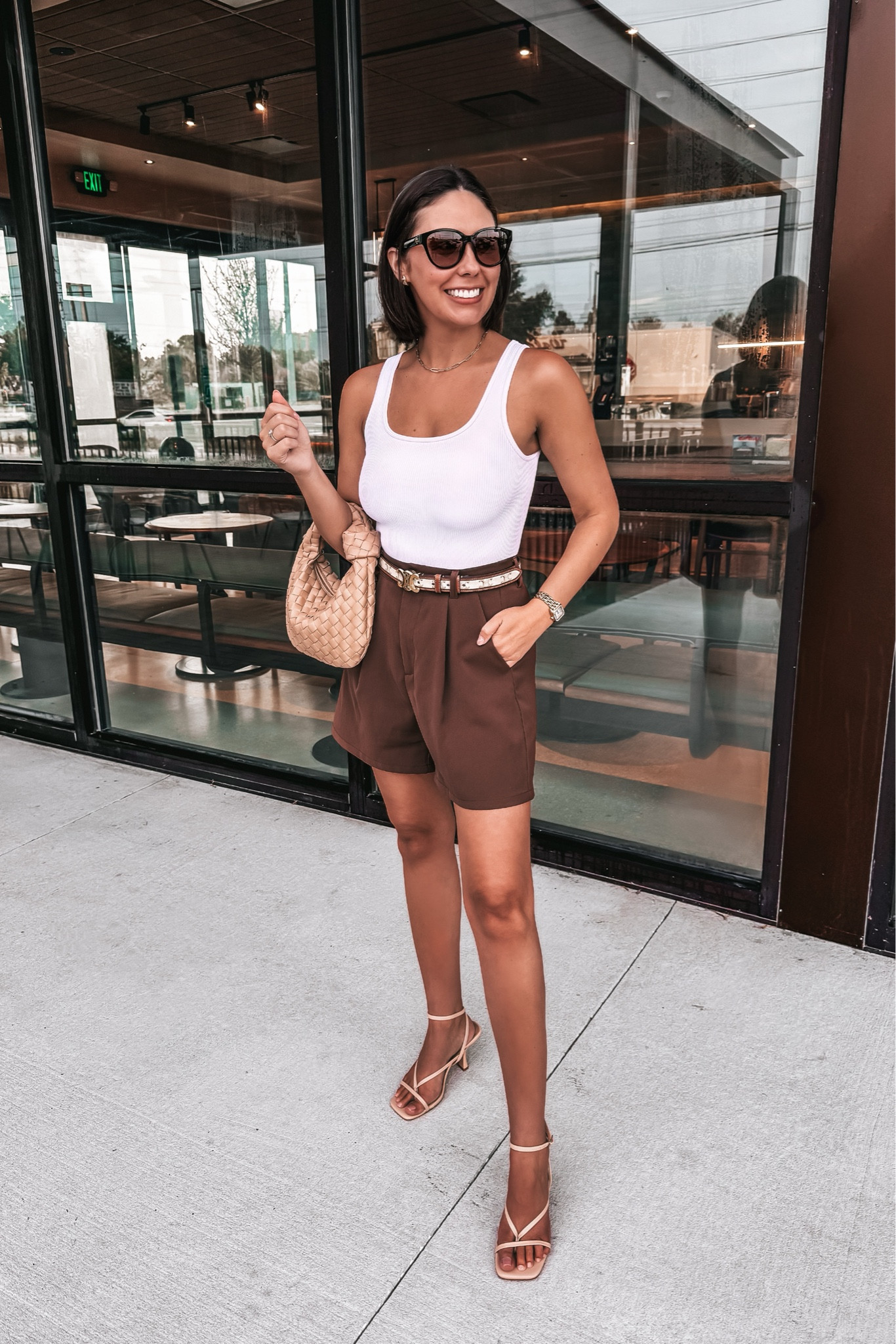 Summer to Fall Outfit 

🤎 Reviews on all products! 
• Amazon white square neck bodysuit - M 
• Amazon womens casual brown shorts - S
• Amazon nude kitten heels - 7
• Celine leather belt - 80 
• Sam Edelman white block heel sandal -7.5
• Steve Madden white leather sandals -7

Old Money Fall Outfit | Classy Fall Outfit | Fall Neutrals | Fall Chic | Chic Fall Outfits | Fall Outfits Petite | Fall Outfits Women | Fall Capsule Wardrobe | Fall Going Out Outfits | Fall Casual Outfits | Fall Vacation Outfits | Fall Outfits | Fall Fashion | Fall Style | Fall OOTD | Fall Looks | Fall Outfit Ideas | Fall Outfit Inspo | old money looks | old money aesthetic | old money fashion | old money style | old money outfits | old money style women | old money | old money fall | neutral outfit | neutral fall outfit | neutral style | classic style | classic outfits | chic outfits | chic fall outfits | chic style | casual chic | quiet luxury | french style | french fashion | french girl style | Parisian chic | Parisian style | minimalist | minimalist fashion | capsule wardrobe | capsule wardrobe fall | petite outfits 

#LTKSeasonal #LTKItBag #LTKShoeCrush

#LTKFindsUnder100 #LTKStyleTip #LTKOver40