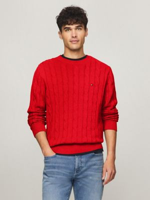 Flag Logo Cable Knit Sweater | Tommy Hilfiger | Tommy Hilfiger (US)