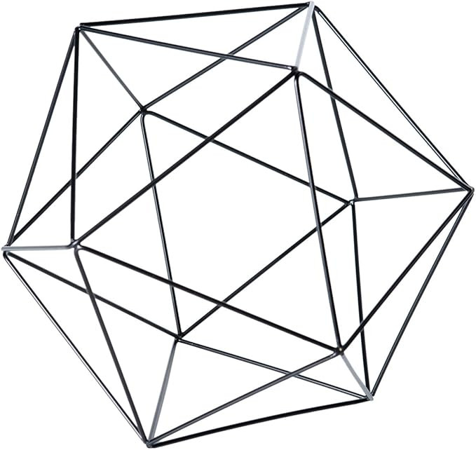 Torre & Tagus Polygon Iron Frame Decor Ball, Large, Black | Amazon (US)