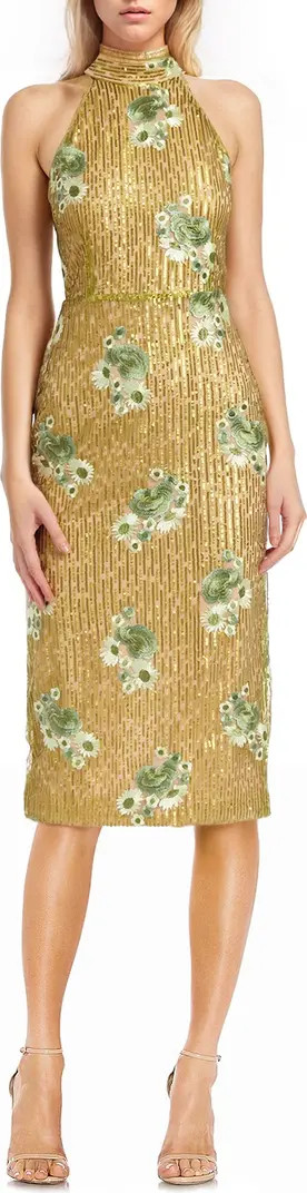Floral Embroidery Sequin Sheath Dress | Nordstrom