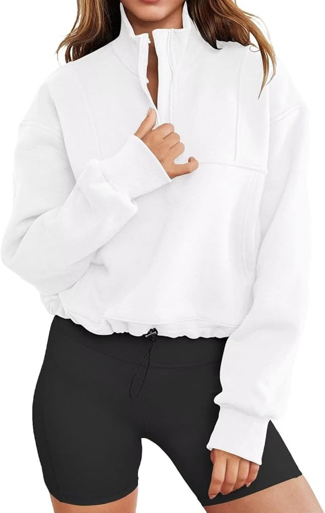 LEEDYA Womens Long Sleeve Half Zip Sweatshirts Oversized Fleece Lined Pullover Fall Fashion Outfi... | Amazon (US)