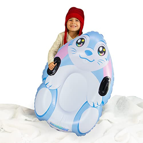 SnowCandy Inflatable Snow Bunny Snow Sled. Fun, Easy to use Winter sled. Easy Sure-Grip Handles Allows for Maximum Control Down The Slope. | Amazon (US)