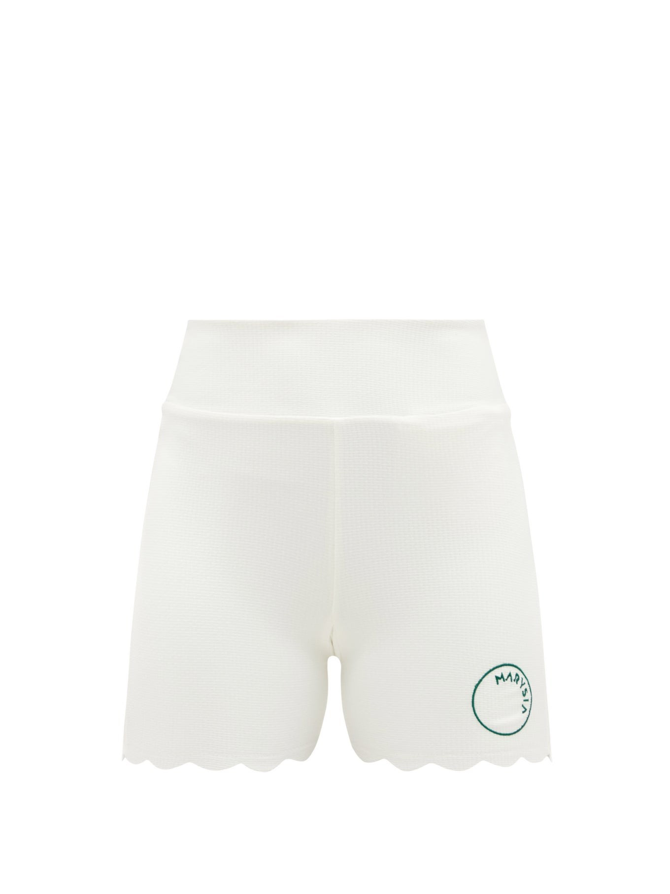 Billie Jean scalloped-edge seersucker shorts | Marysia | Matches (US)