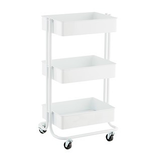 White 3-Tier Rolling Cart | The Container Store