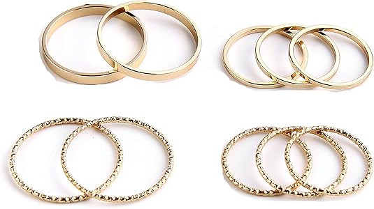 10 PCS Simple Bohemian Crystal Joint Knuckle Ring Sets Finger Rings Midi Ring Set Stackable | Amazon (US)