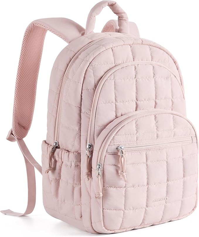 BAGSMART College Laptop Backpack, Travel Laptop Backpack for Women, Quilted Casual Daypack, Water... | Amazon (US)