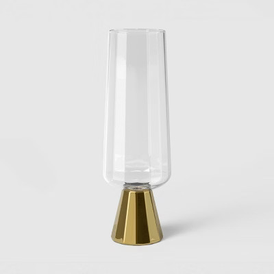 7.1 fl oz Faceted Champagne Flute Gold Rimmed Clear - Threshold™ | Target