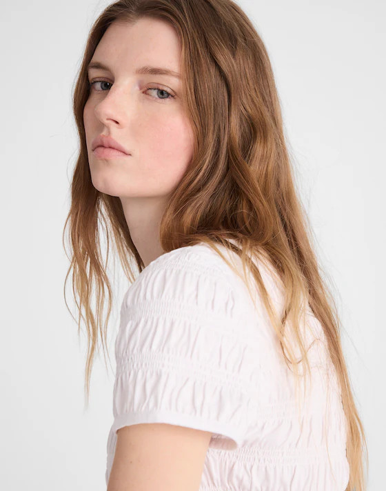 Smocked Short-Sleeve Top | Madewell