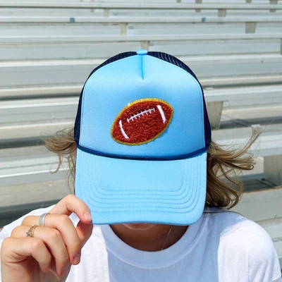 Football Patch P&P Trucker Hat Red/Pink Checker | Poppy & Pine
