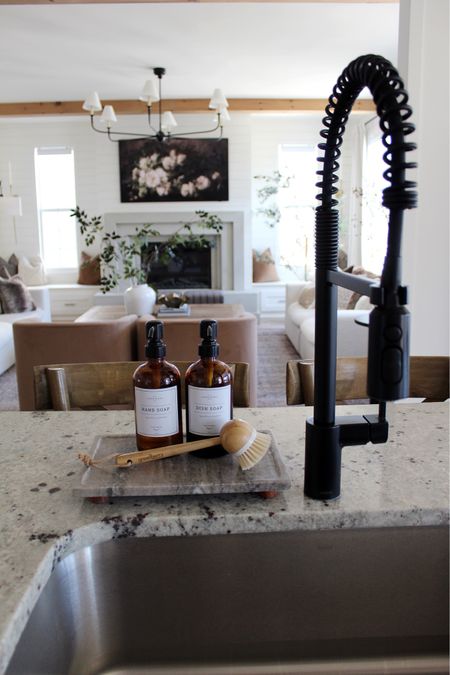 Faucet, marble tray, bamboo brush, vase, chandelier, chairs 

#LTKstyletip #LTKhome #LTKMostLoved