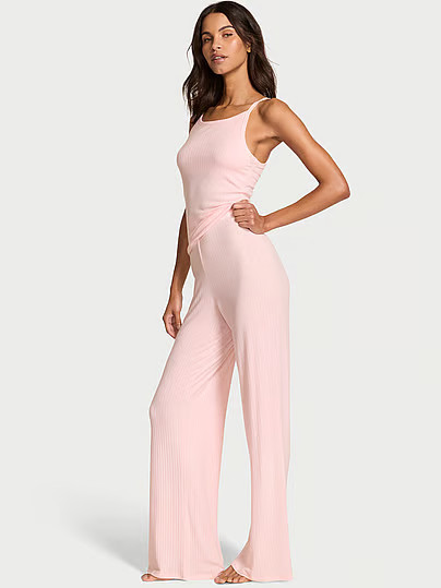 Modal Wide-Rib Lounge Tank & Pants Set, Pink, Xsshort - Women's Pajama Sets - Victoria's Secret | Victoria's Secret (US / CA )