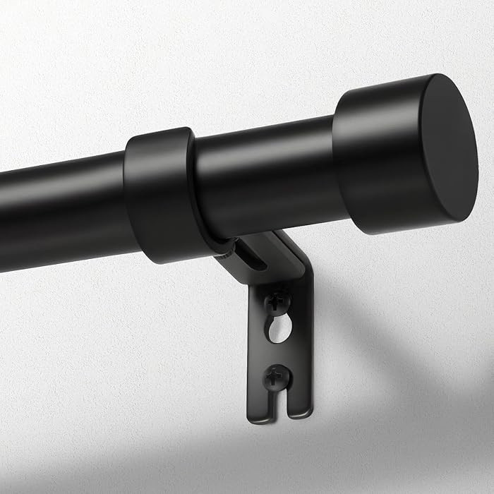 Zeerobee Curtain Rods for Windows 48 to 84, Black Curtain Rod, Adjustable 1 Inch Heavy Duty Outdo... | Amazon (US)