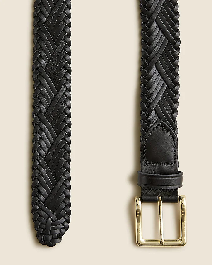 Plaited Italian leather belt | J. Crew US