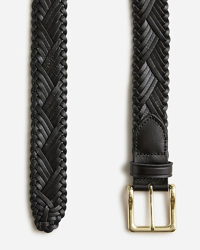 Plaited Italian leather belt | J.Crew US