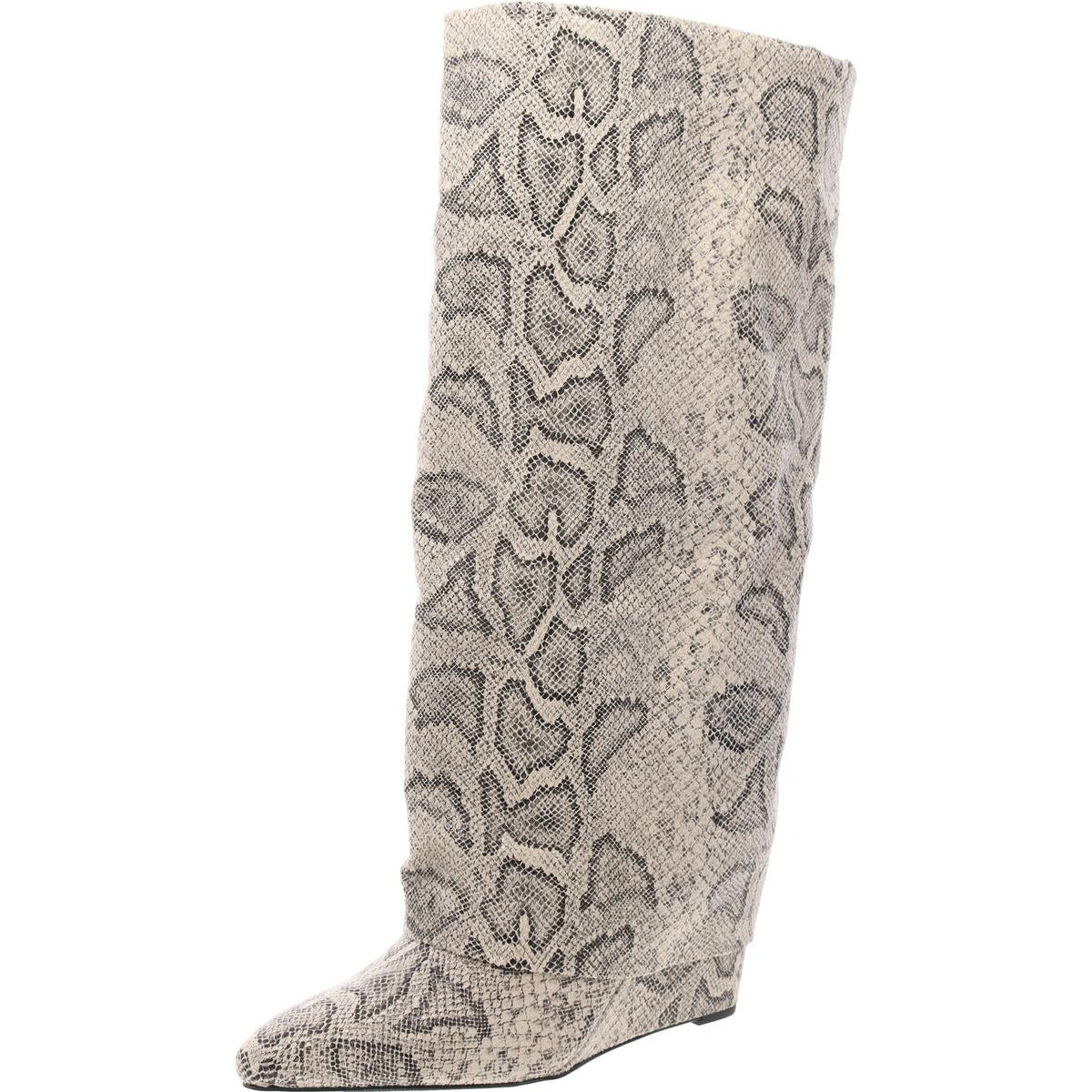 Evander Womens Faux Leather Cuffed Knee-High Boots | Shop Simon