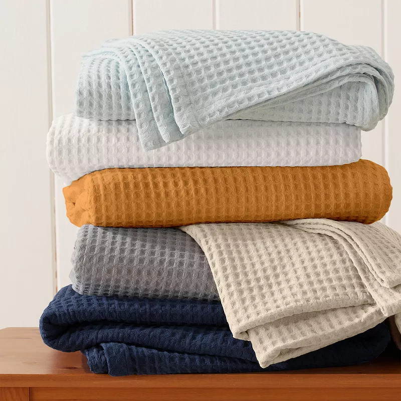 Madelinen® Mikala Waffle Weave Cotton Blanket | Kohl's