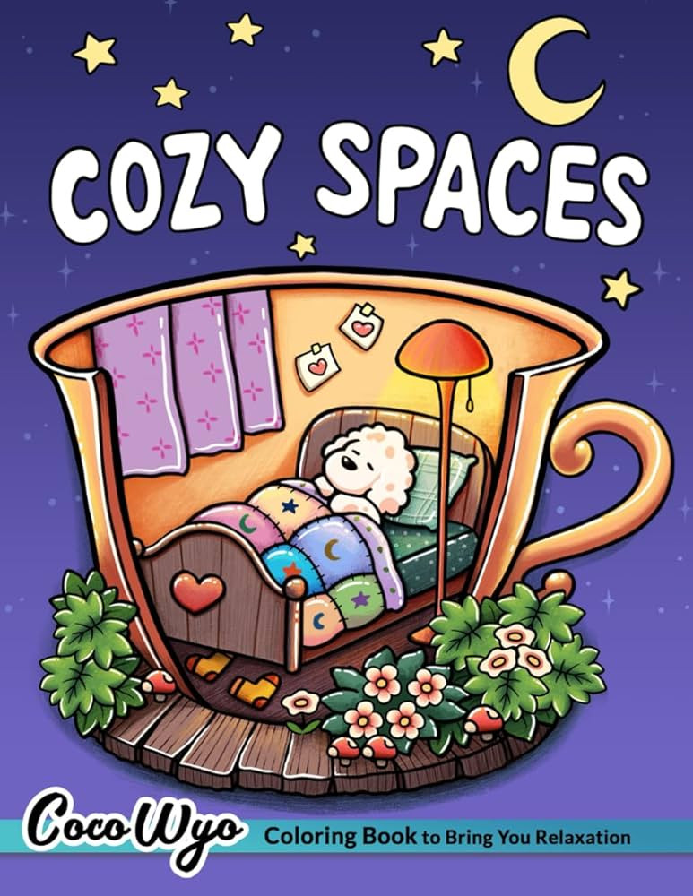 Cozy Spaces: Coloring Book for Adults and Teens Featuring Relaxing Familiar Corners with Cute Ani... | Amazon (US)