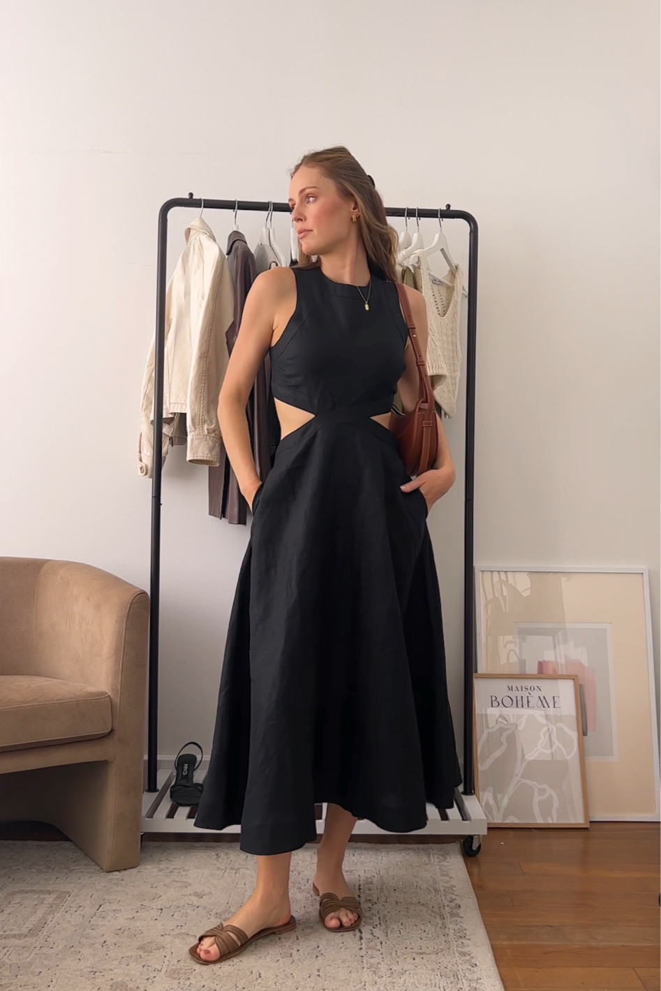 Black cut out linen dress 

#LTKSeasonal