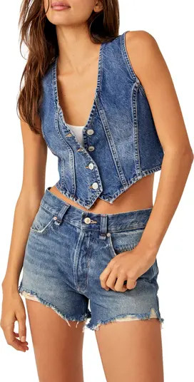 Tate Crop Denim Vest | Nordstrom