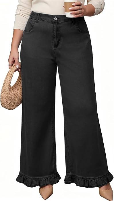 Eytino Women Plus Size Wide Leg Jeans (1X-5X) | Amazon (US)