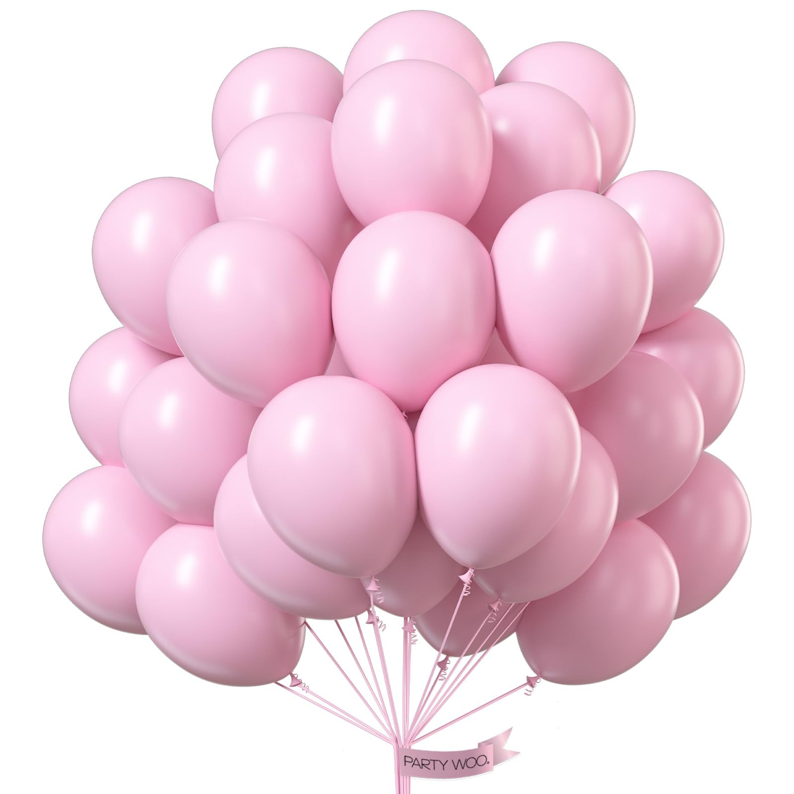 PartyWoo Pink Balloons 100 pcs 12 Inch Latex Helium Pastel Pink Balloons for Baby Shower Gender R... | Amazon (US)