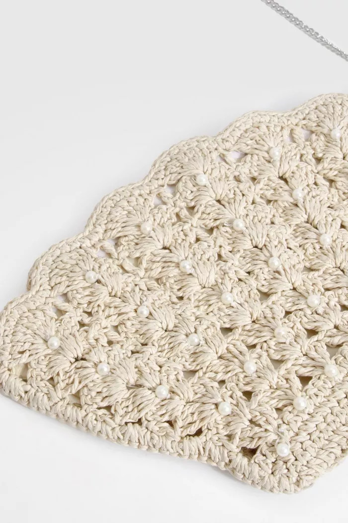 Shell Pearl Detail Clutch Bag | Boohoo.com (UK & IE)