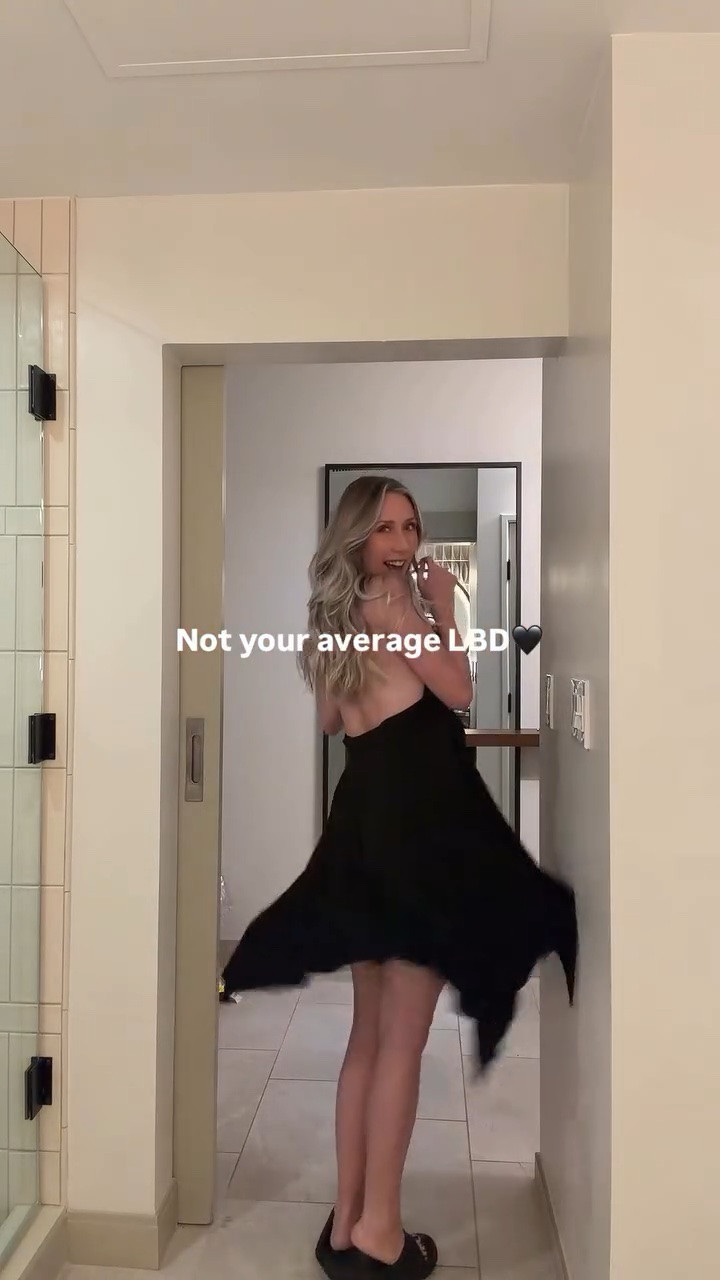 Like the TWIRL?! @amazon little black dress 🖤 ALSO FUN FACT: this can be styled a million different ways.