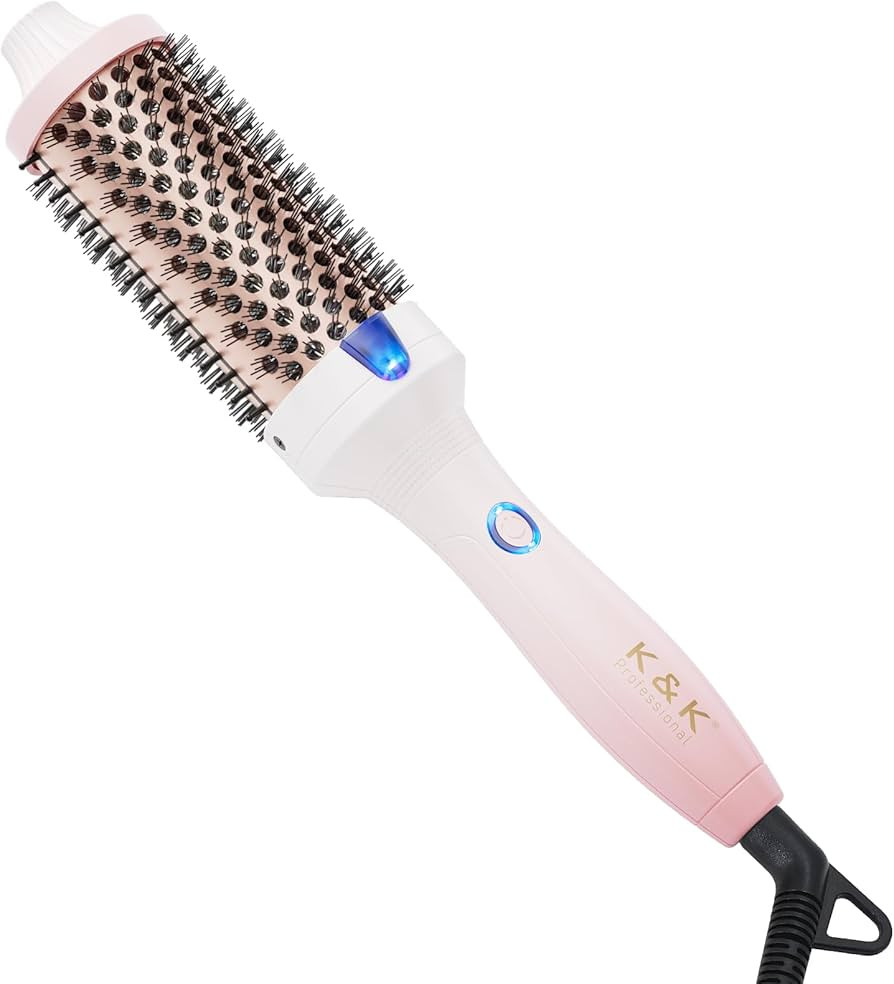 K&K Curling Iron Brush 1.77 Inch Ceramic Tourmaline Ionic Hair Curler Hot Brush Create Loose & Vo... | Amazon (US)