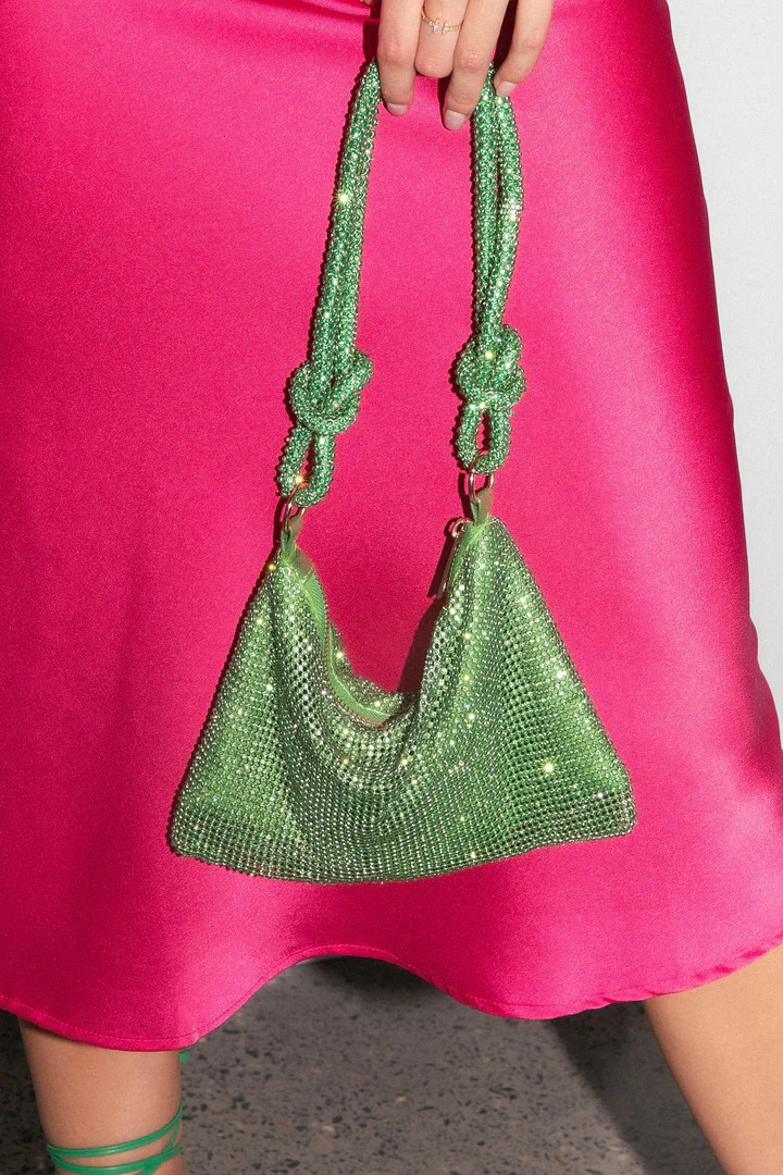 Ripley Embellished Shoulder Bag - Green | Petal & Pup (US)