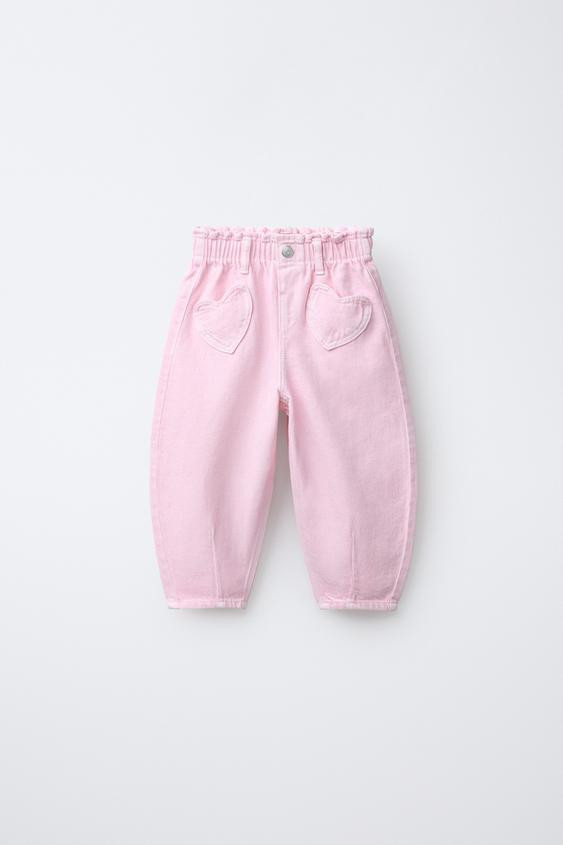 TWILL BAGGY PANTS WITH HEART POCKETS | Zara US